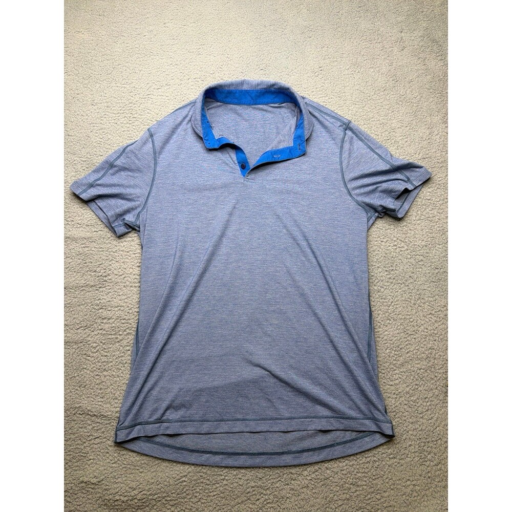 Lululemon Evolution polo blue with Blue contrast collar sz large